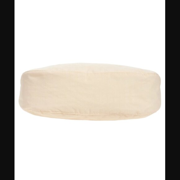 Baggu Medium Nylon Crescent Bag in Ivory with Black Adjustable Logo Strap - Picture 6 of 13